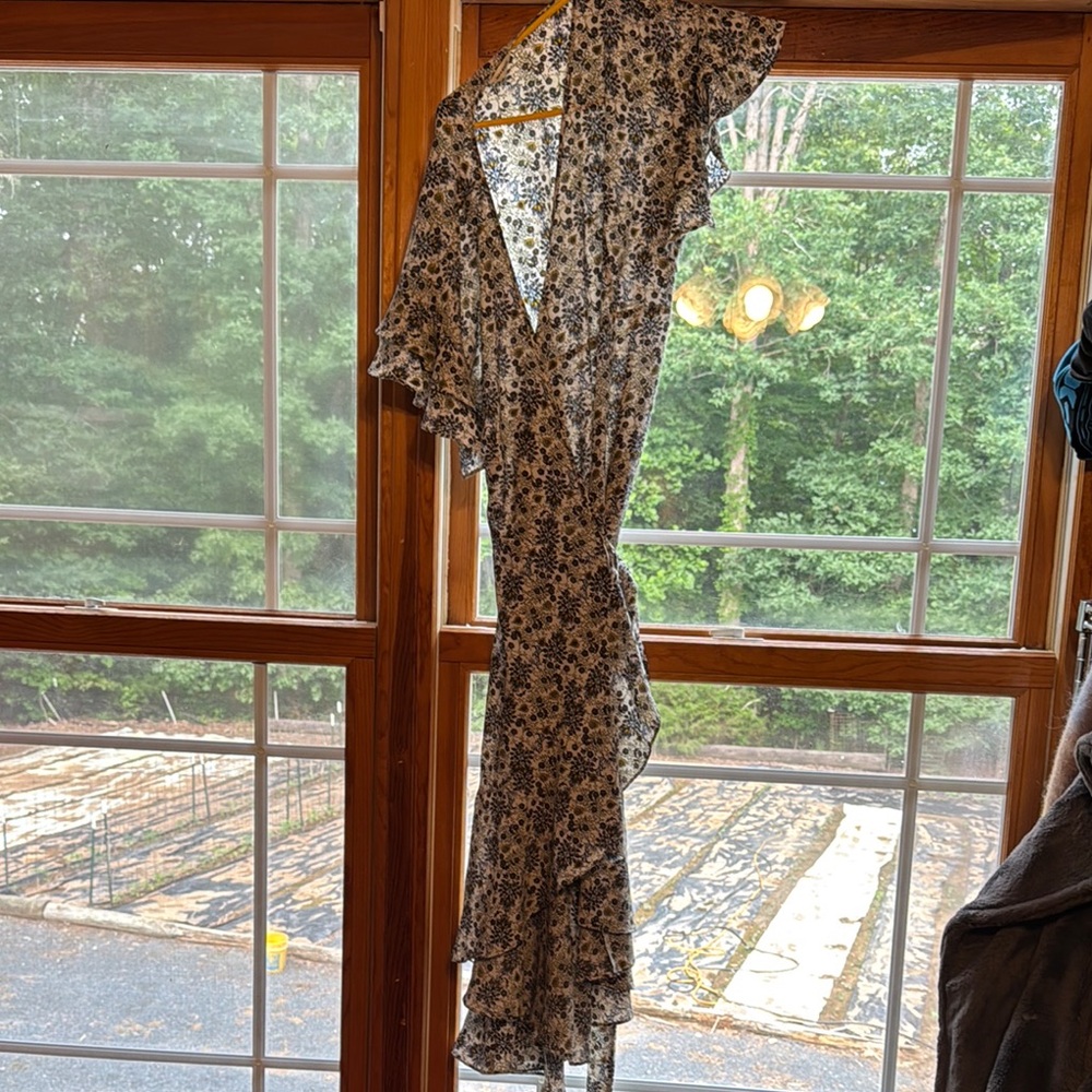 Max Studio Blue and Yellow Floral Dress